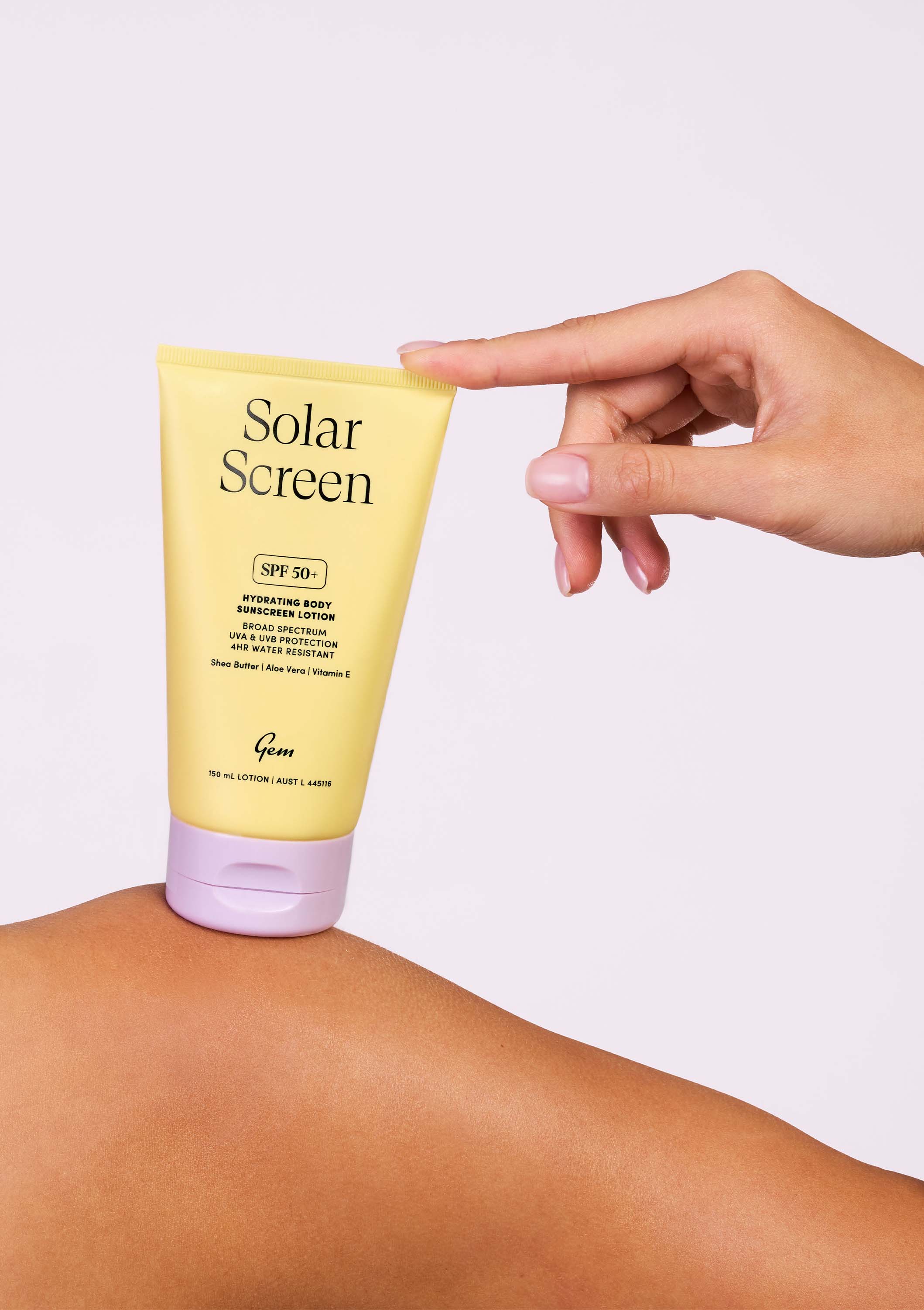 Solar Screen SPF 50+ Hydrating Body Sunscreen Lotion 150mL – Gem AU